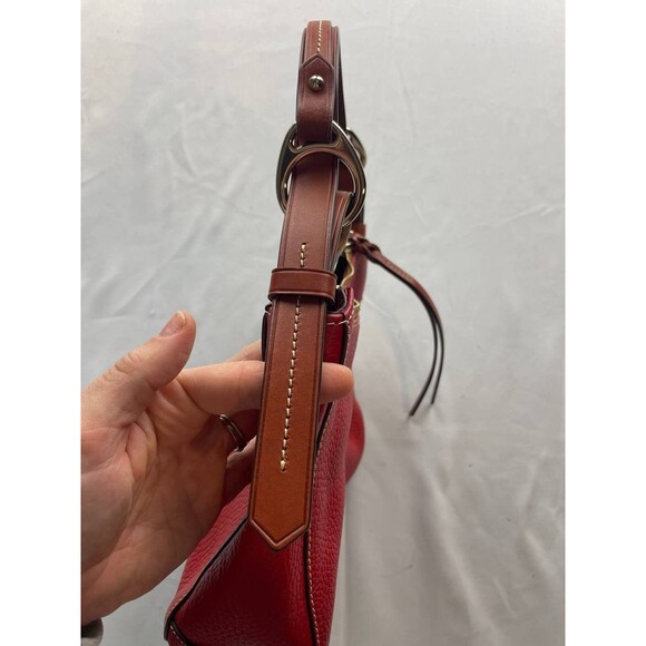 Dooney & Bourke Pebble Grain Leather Hobo Shoulder Bag Red - Picture 4 of 14